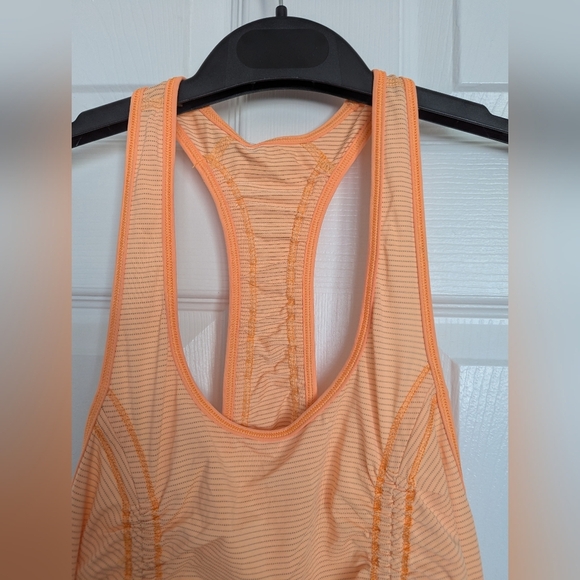 Lululemon 4 I Wanna Run Orange Tank Top With Racerback And Drawstring Waist - Picture 4 of 10